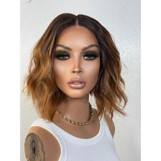 "KIERA" LACE FRONT WIG 12" - COPPER AUBURN OMBRE