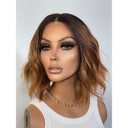 "KIERA" LACE FRONT WIG 12" - COPPER AUBURN OMBRE