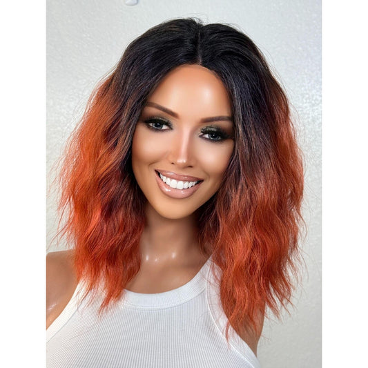 "SPOOKY" LACE FRONT WIG 10" - COPPER AUBURN