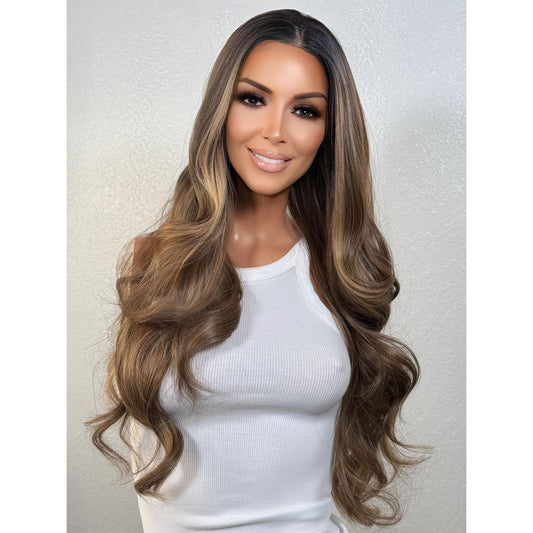 "GABRIELLA" HD INVISIBLE LACE WIG 24" - BROWN BALAYAGE