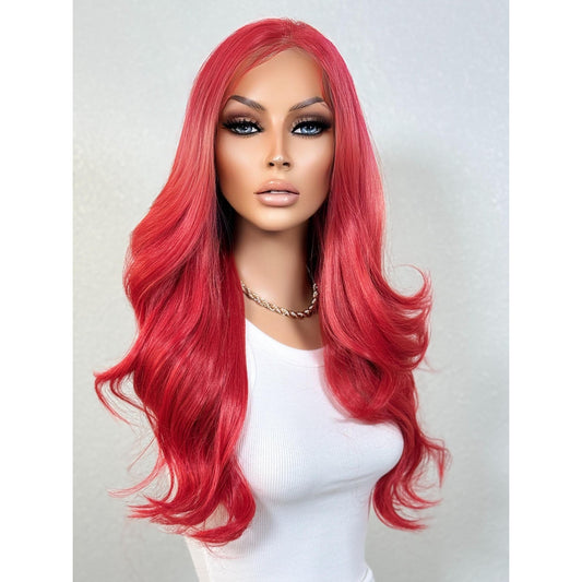 "PRINCESS" MONOFILAMENT WIG 22" - CANDY RED