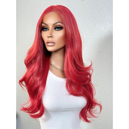 "PRINCESS" MONOFILAMENT WIG 22" - CANDY RED