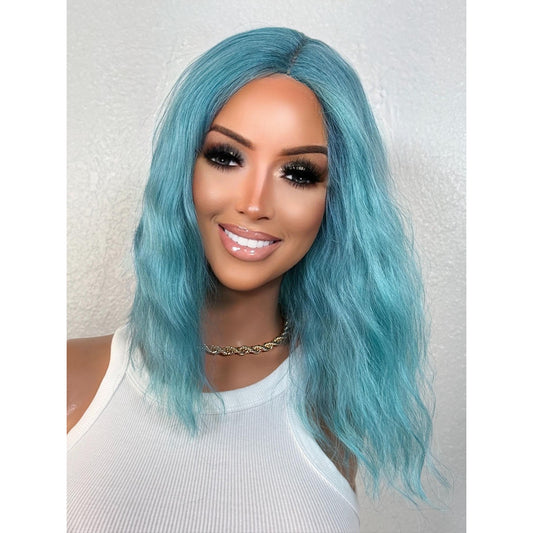 "BLEU" LACE FRONT WIG 12" - OCEAN BLUE