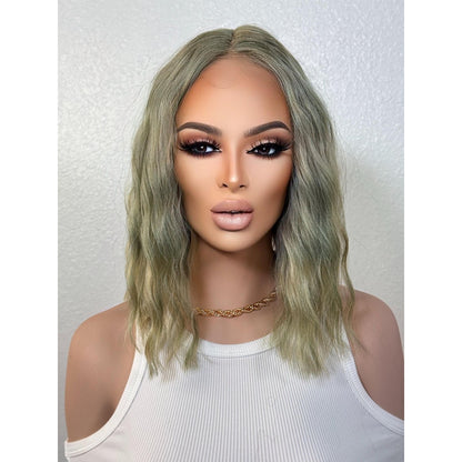 "APPLE" LACE FRONT WIG 12" - PASTEL GREEN