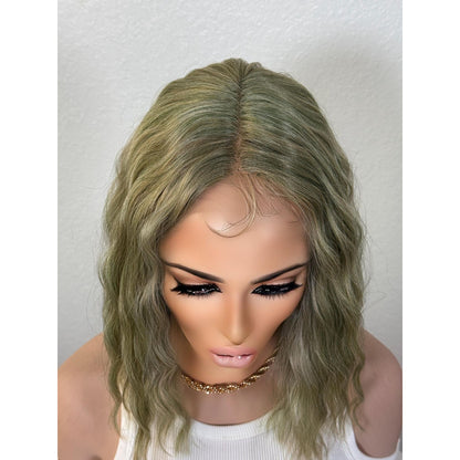 "APPLE" LACE FRONT WIG 12" - PASTEL GREEN