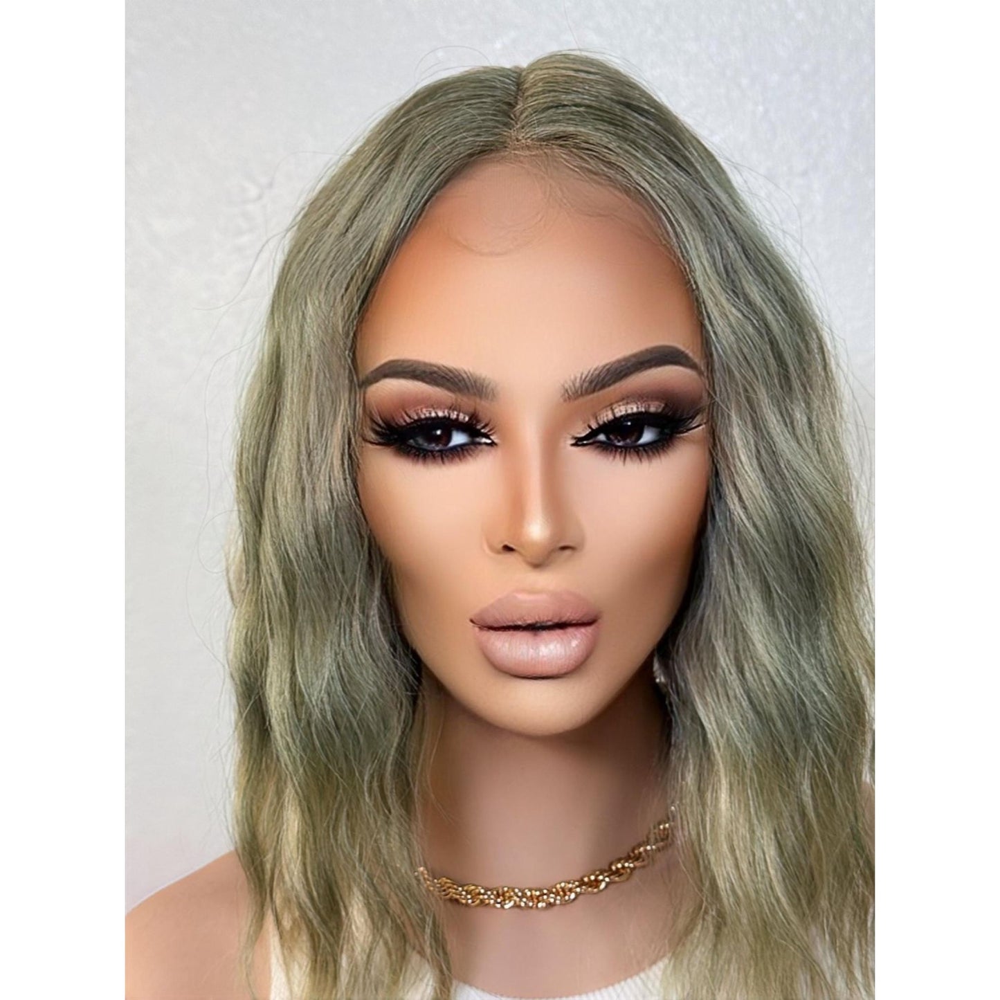 "APPLE" LACE FRONT WIG 12" - PASTEL GREEN