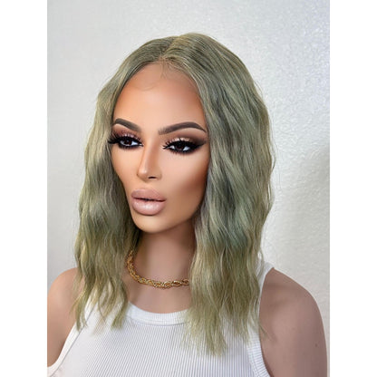 "APPLE" LACE FRONT WIG 12" - PASTEL GREEN