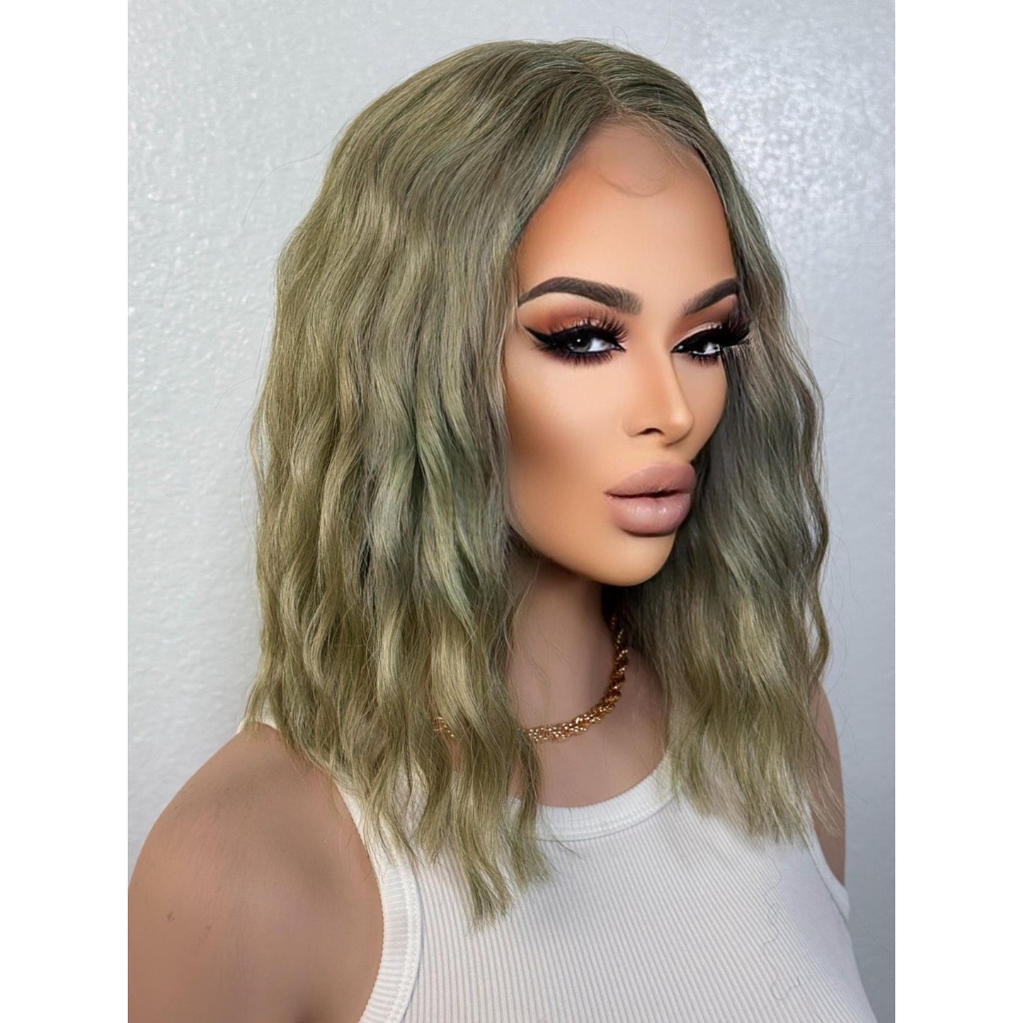 "APPLE" LACE FRONT WIG 12" - PASTEL GREEN