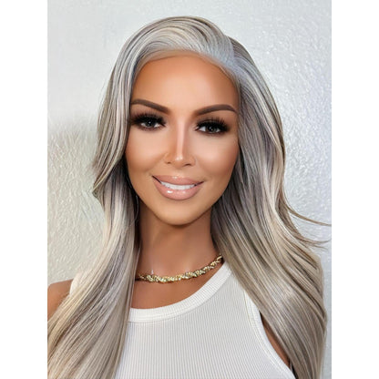 "SLOANE" HD INVISIBLE LACE WIG 24" - PLATINUM ASH BLONDE