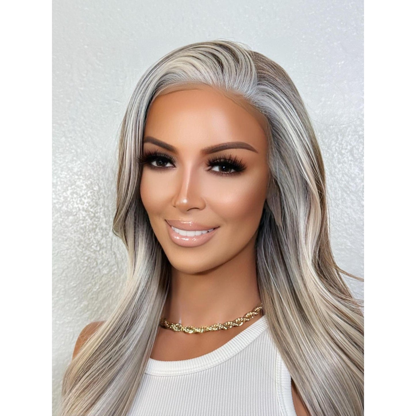 "SLOANE" HD INVISIBLE LACE WIG 24" - PLATINUM ASH BLONDE