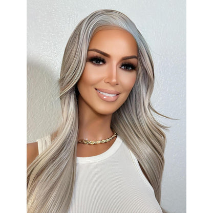 "SLOANE" HD INVISIBLE LACE WIG 24" - PLATINUM ASH BLONDE