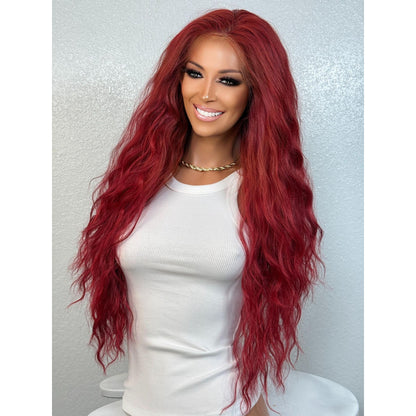 "CHILLI" MONOFILAMENT WIG 26" - RED