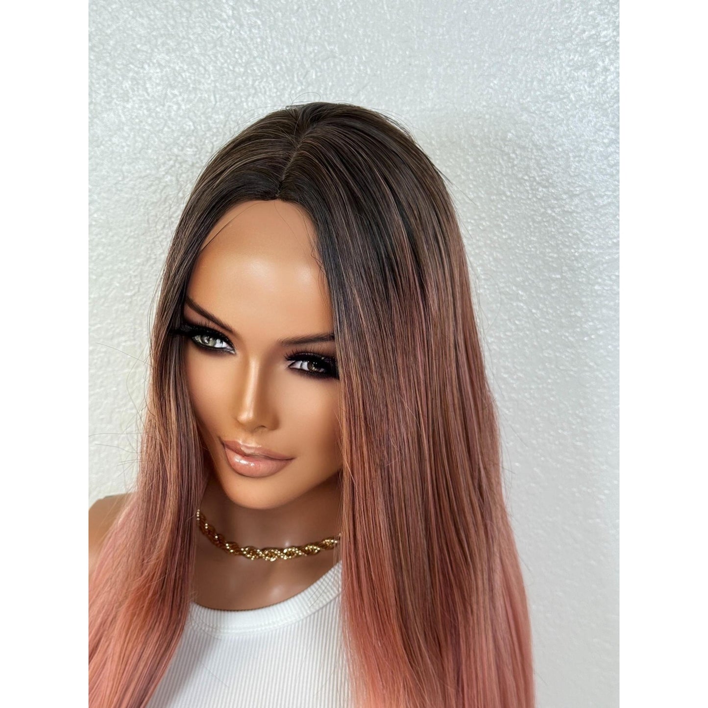 "PINK FLAMINGO" WIG 24" - ROOTY PINK