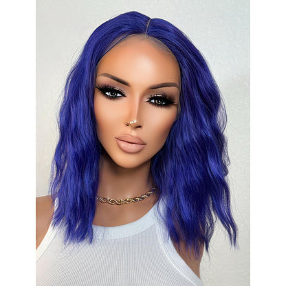 "ROYAL" LACE FRONT WIG 12" - ELECTRIC BLUE