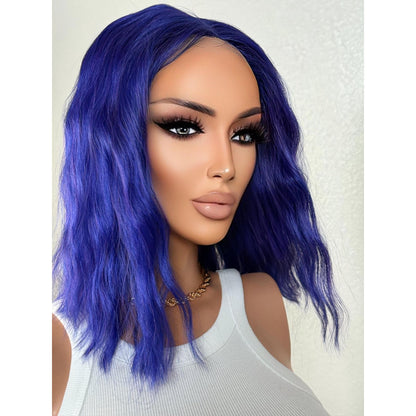 "ROYAL" LACE FRONT WIG 12" - ELECTRIC BLUE