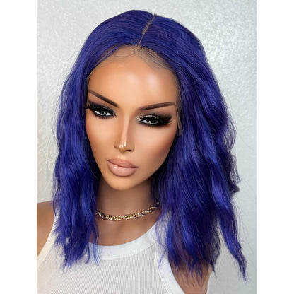 "ROYAL" LACE FRONT WIG 12" - ELECTRIC BLUE