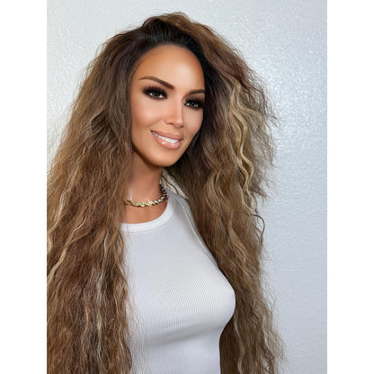 "TOPANGA" HD INVISIBLE LACE WIG 26" - BROWN CREAMY HL