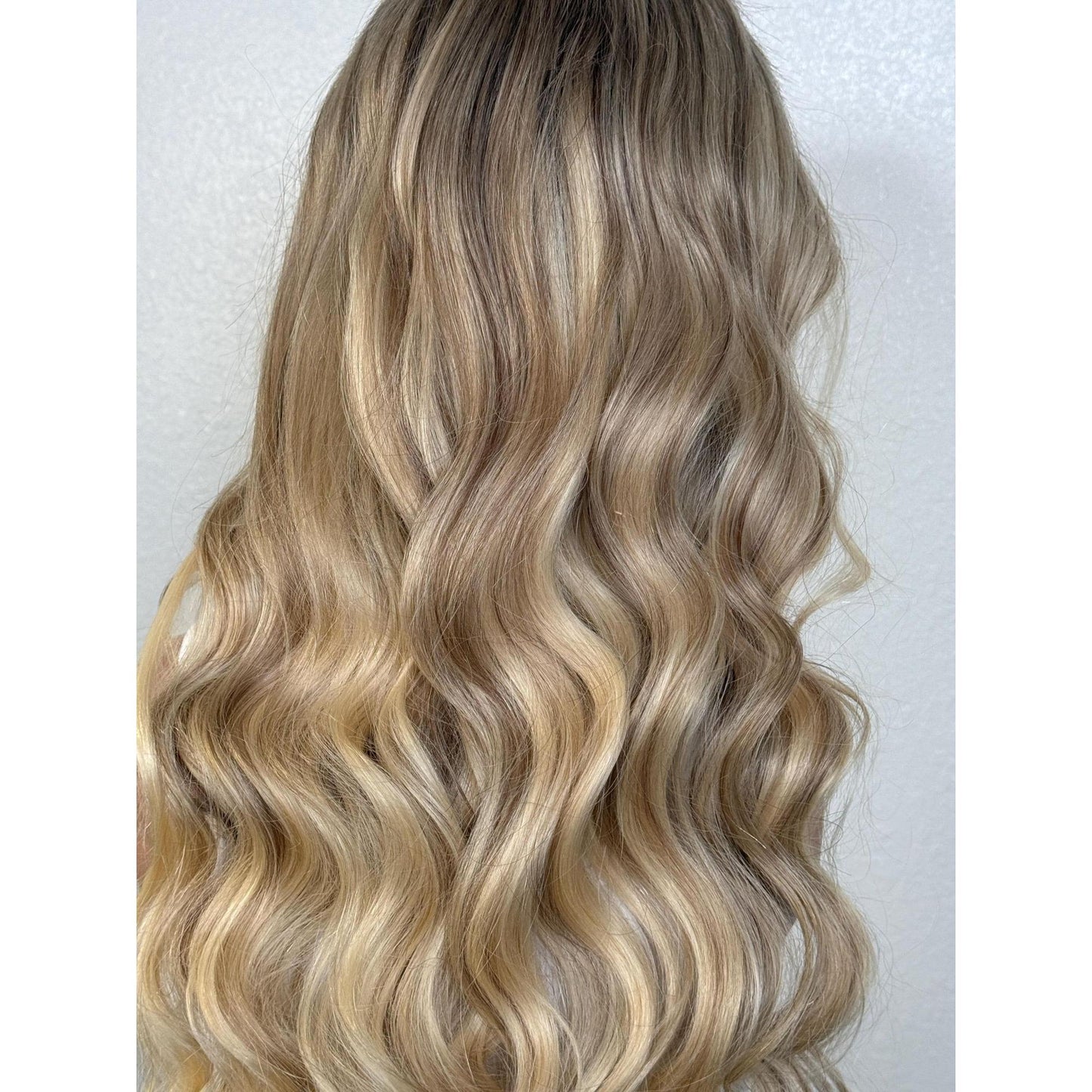 "AVRIL" HUMAN HAIR LACE TOP WIG 22" - BLONDE BALAYAGE