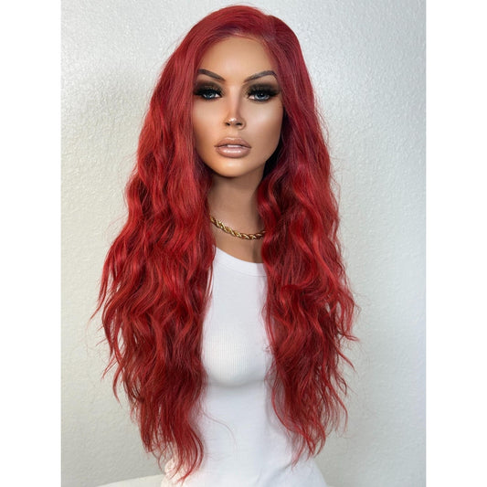 "FIRE" MONOFILAMENT WIG 22" - RED