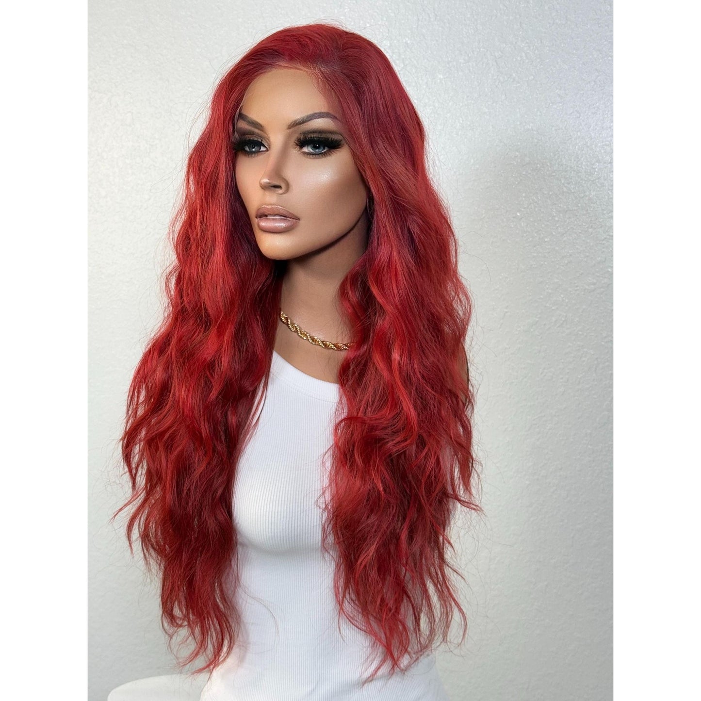 "FIRE" MONOFILAMENT WIG 22" - RED