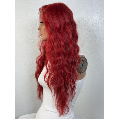 "FIRE" MONOFILAMENT WIG 22" - RED