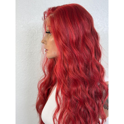 "FIRE" MONOFILAMENT WIG 22" - RED