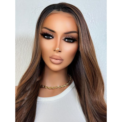 "PENNY" HD INVISIBLE LACE WIG 24" - BROWN BALAYAGE