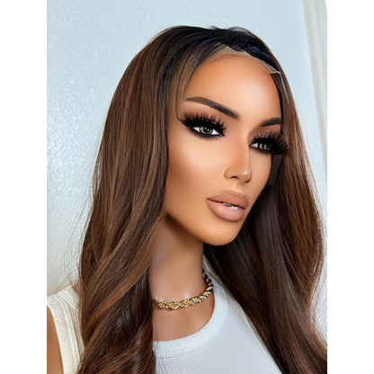 "PENNY" HD INVISIBLE LACE WIG 24" - BROWN BALAYAGE