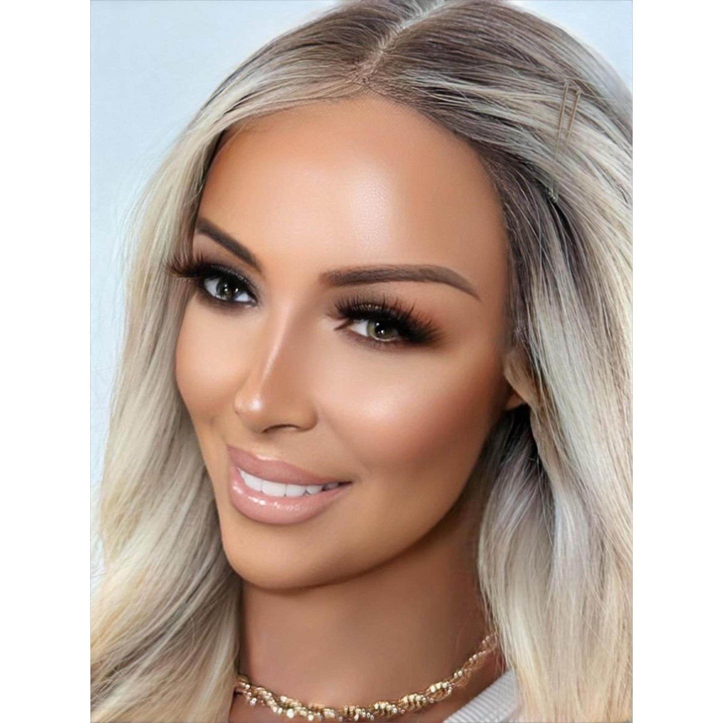 "NORAH" HUMAN HAIR LACE TOP WIG 20" - BLONDE OMBRE