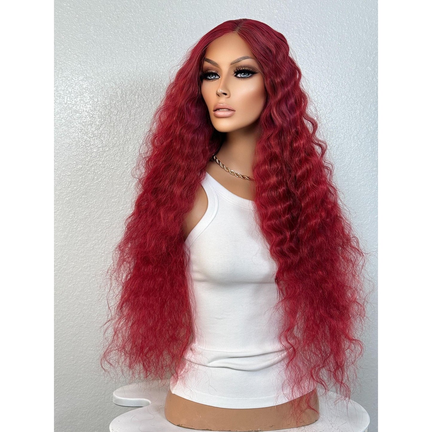 "ARIEL" MONOFILAMENT WIG 30" - RED