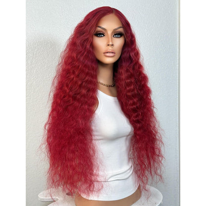 "ARIEL" MONOFILAMENT WIG 30" - RED