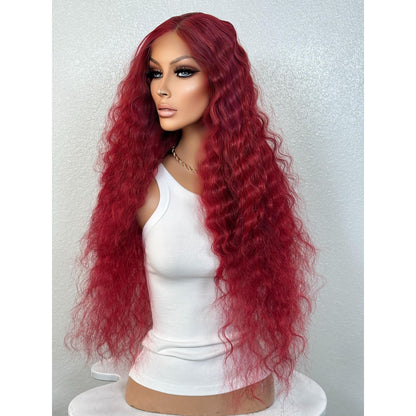 "ARIEL" MONOFILAMENT WIG 30" - RED