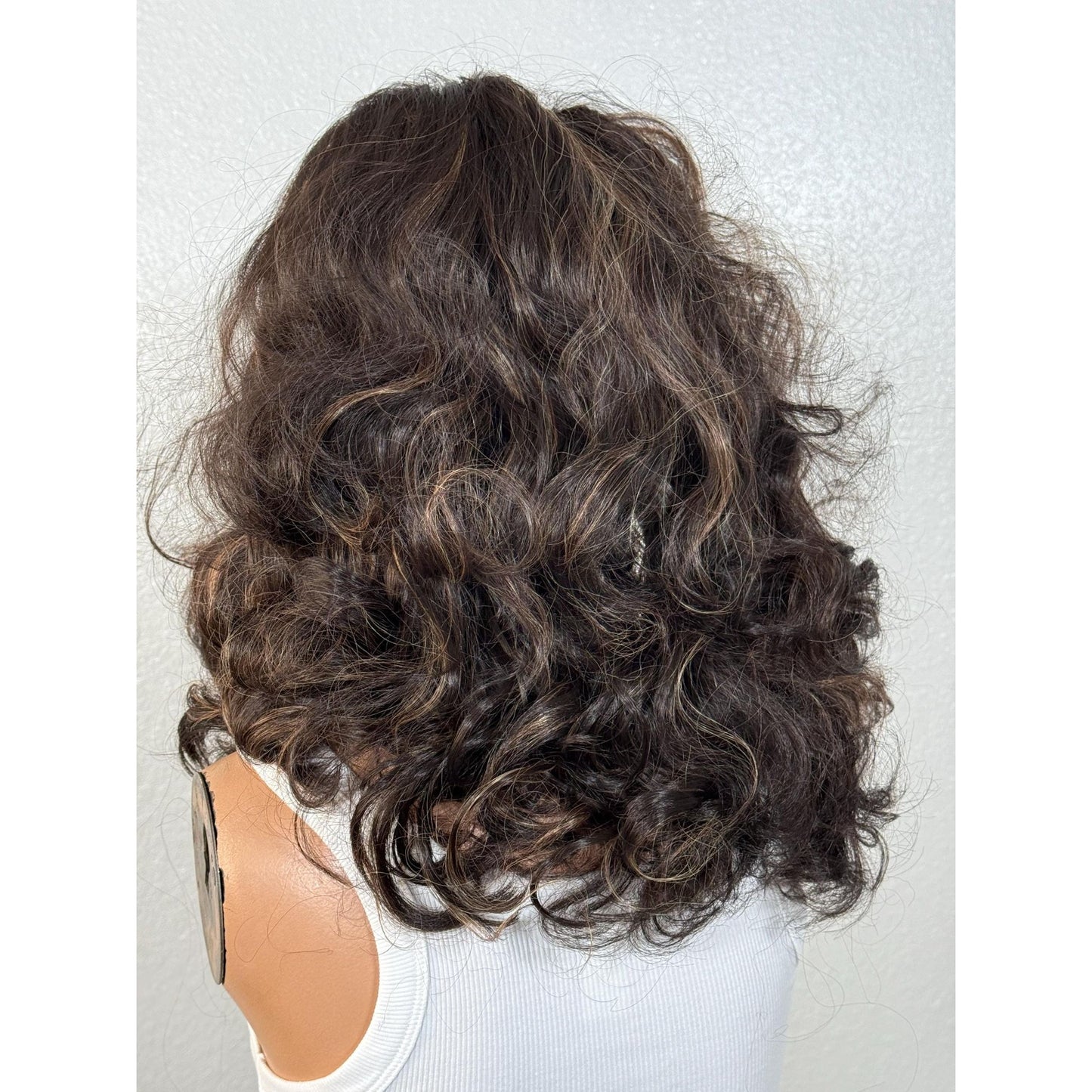 "ELIZA" MONOFILAMENT WIG 18" - BROWN MIX