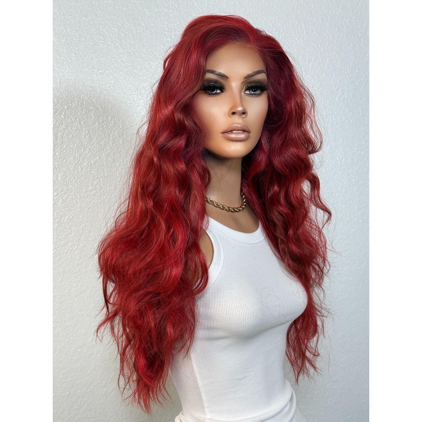 "CHERRY" MONOFILAMENT WIG 22" - RED