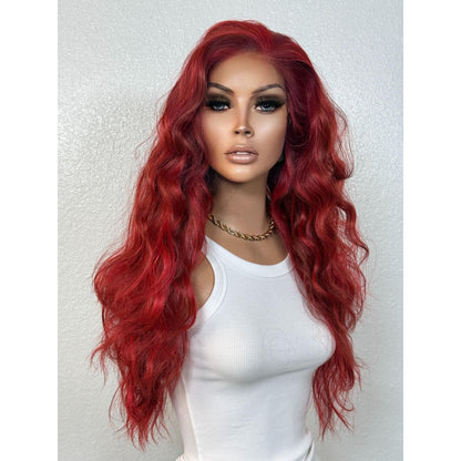 "CHERRY" MONOFILAMENT WIG 22" - RED