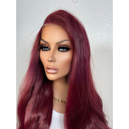 "GINELLA" MONOFILAMENT WIG 22" - RED PLUM