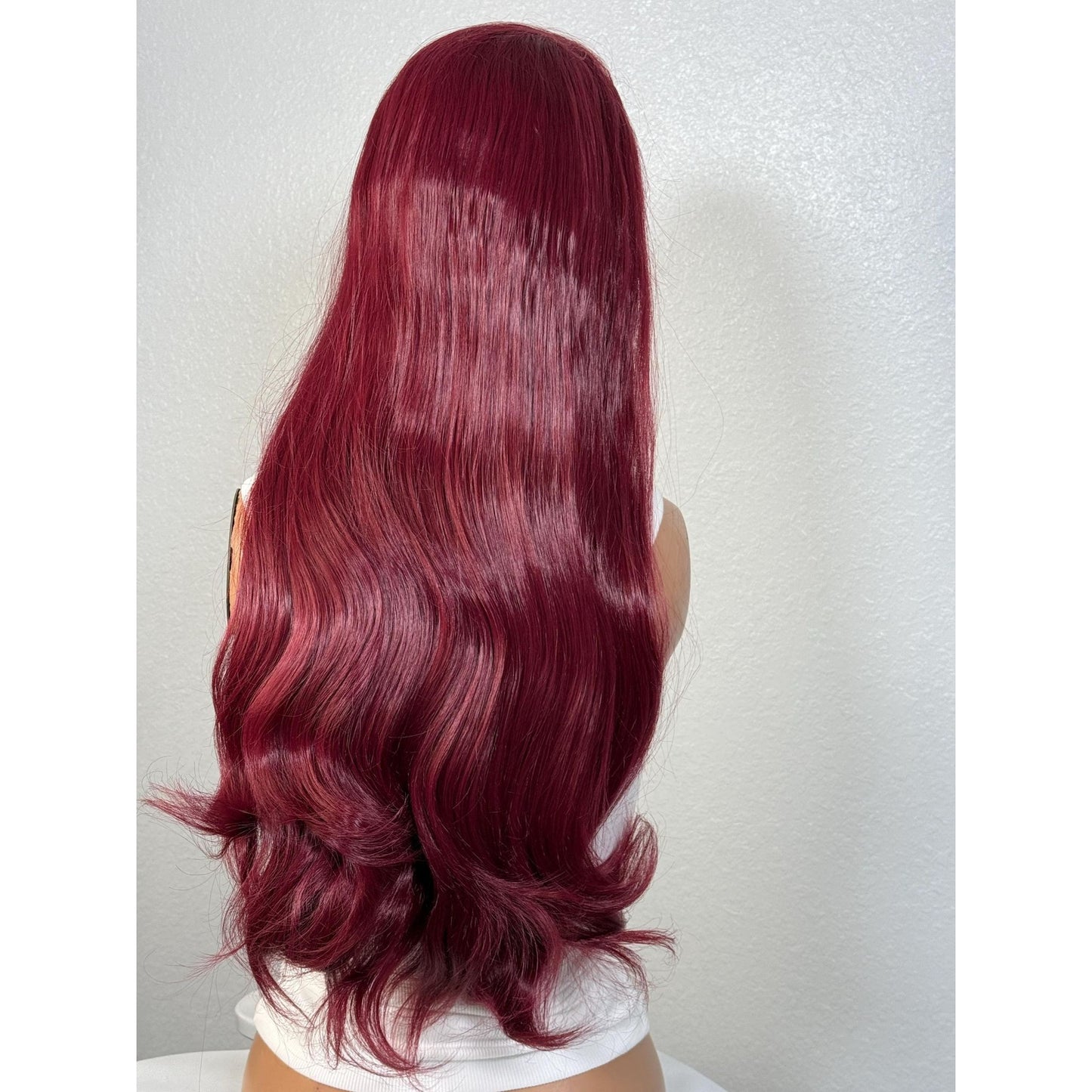 "GINELLA" MONOFILAMENT WIG 22" - RED PLUM