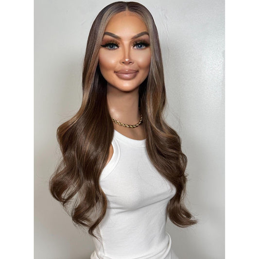 "CORY" HD INVISIBLE LACE WIG 24" - BROWN HAZELNUT