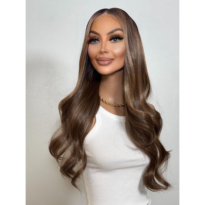 "CORY" HD INVISIBLE LACE WIG 24" - BROWN HAZELNUT