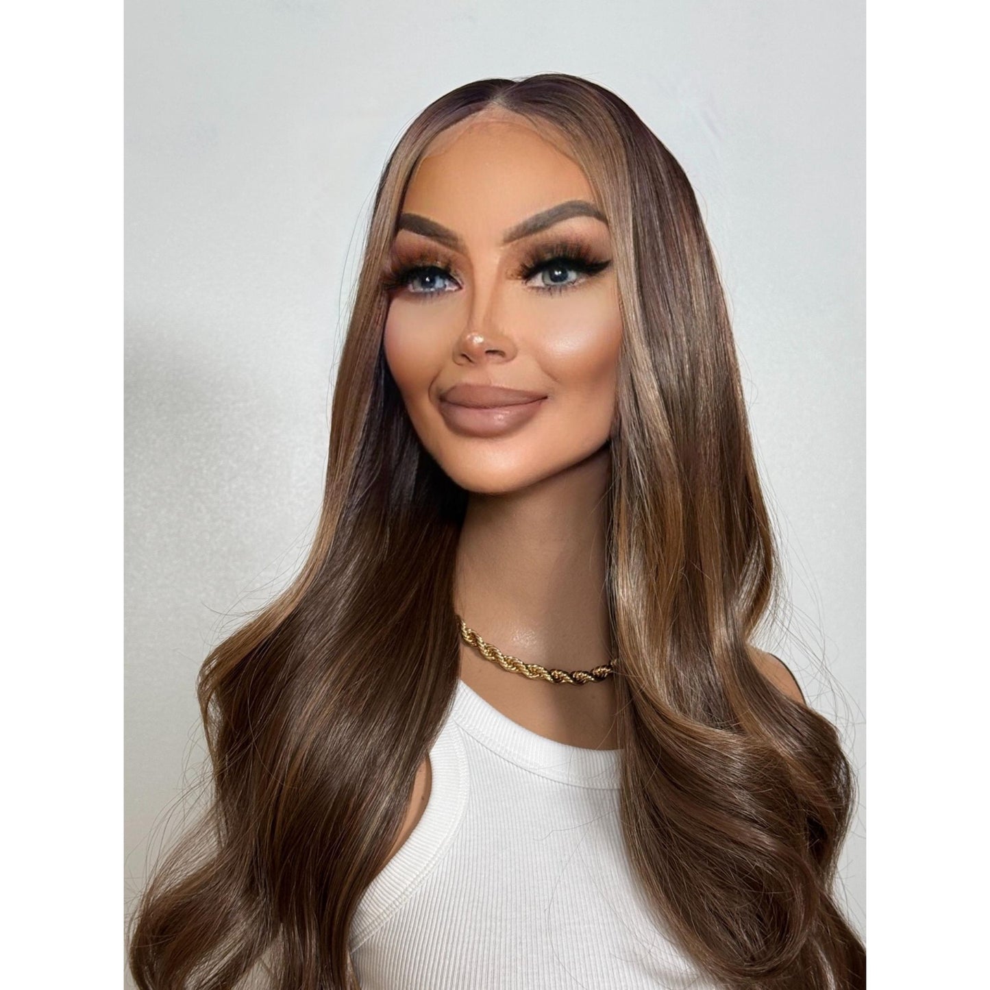 "CORY" HD INVISIBLE LACE WIG 24" - BROWN HAZELNUT