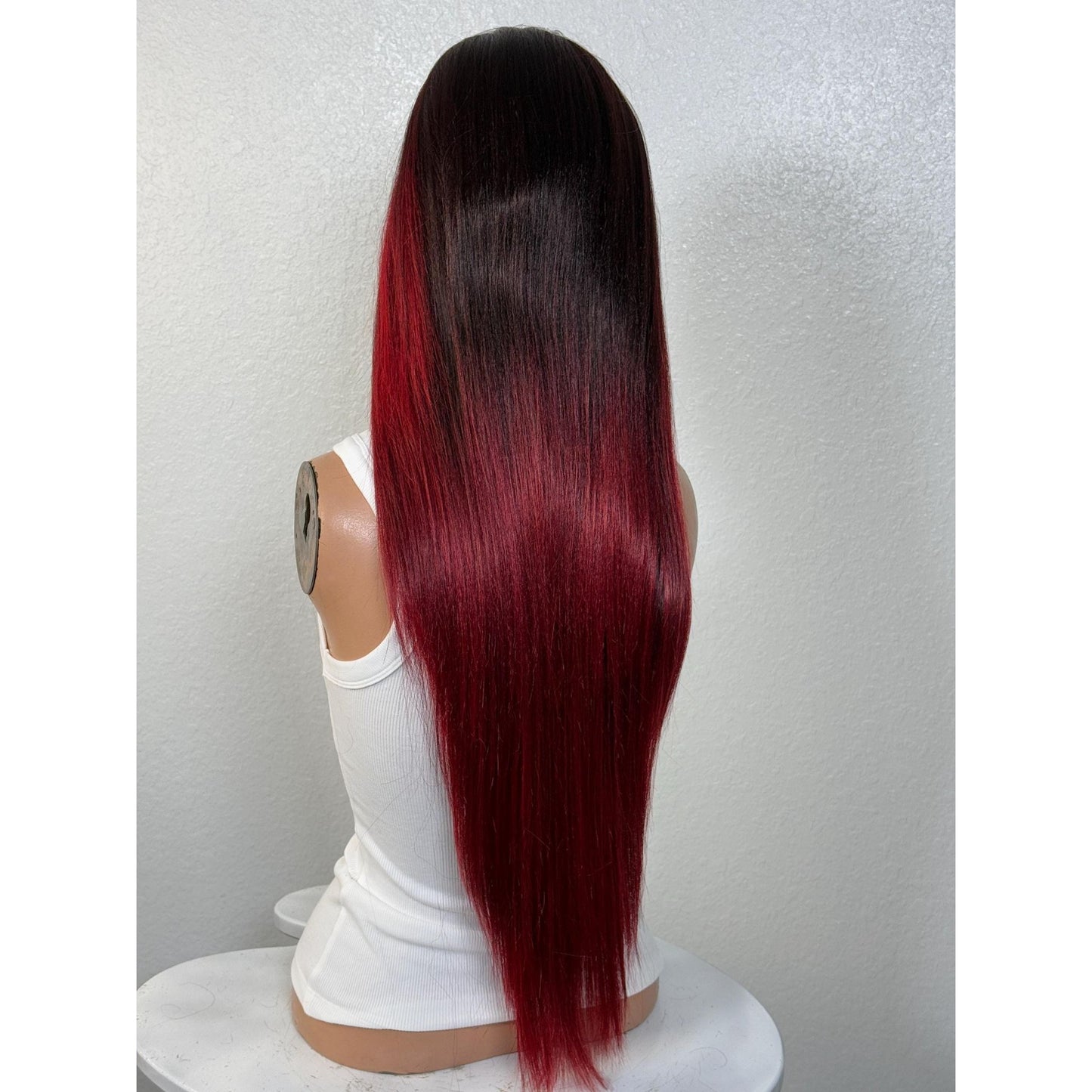 "ROMAN" MONOFILAMENT WIG 28" - RUBY RED